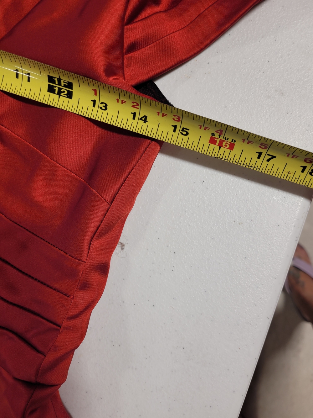 Elegant Red Satin Fit-and-Flare Dress - Picture 2 of 5